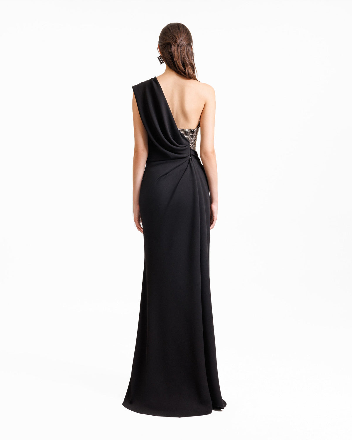 Draped One-Shoulder Dress