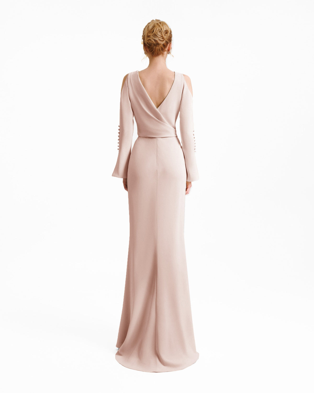 Draped Cut-Out Shoulder Dress