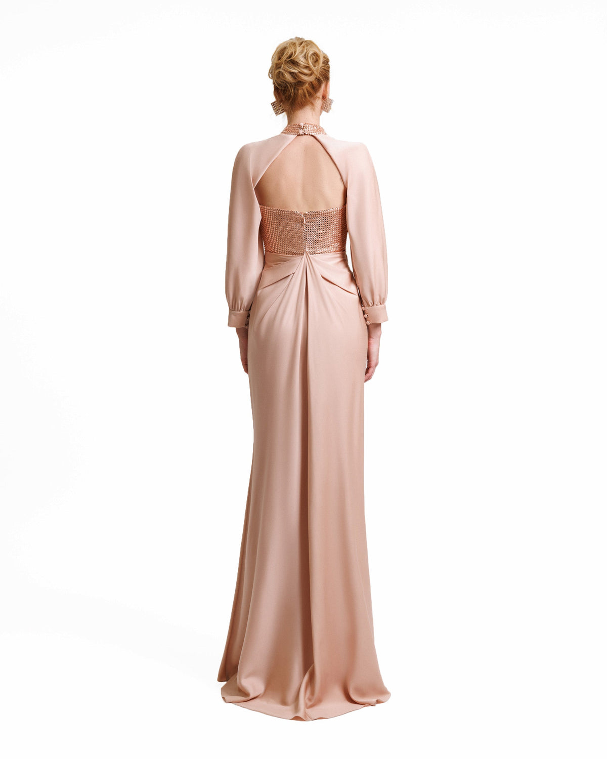 Strapless Long Dress with Bolero