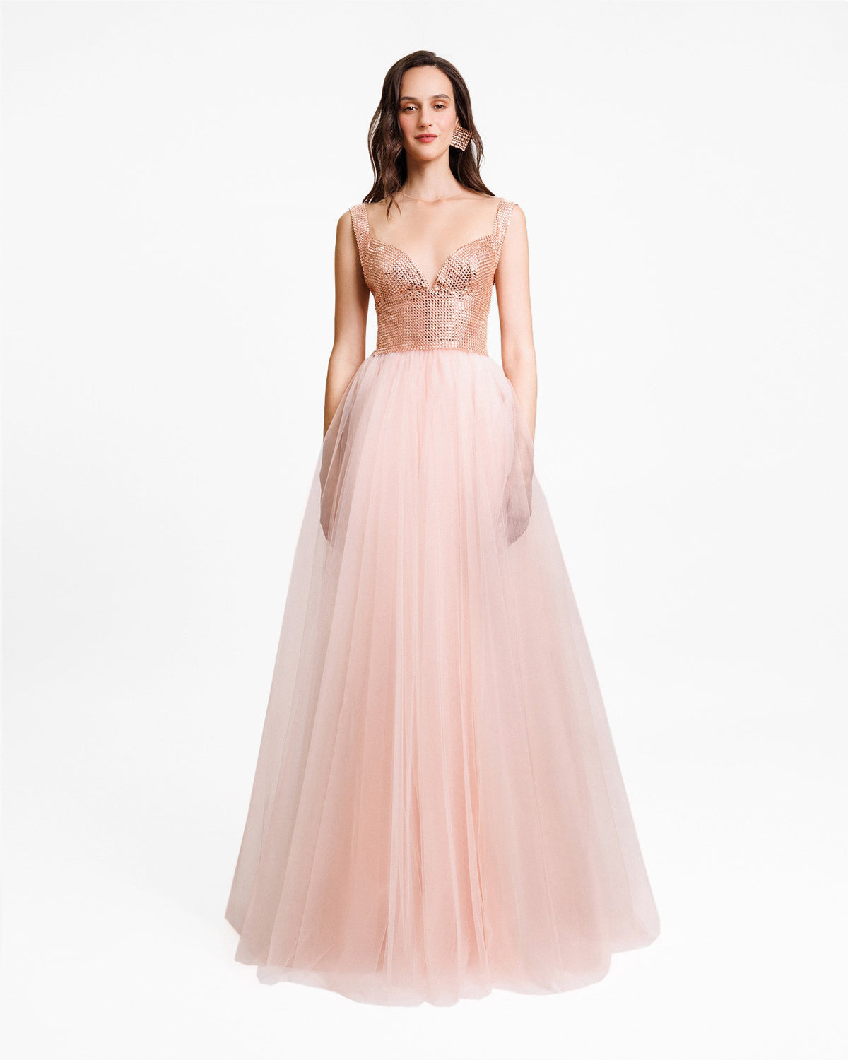 Embellished Corseted Tulle Dress