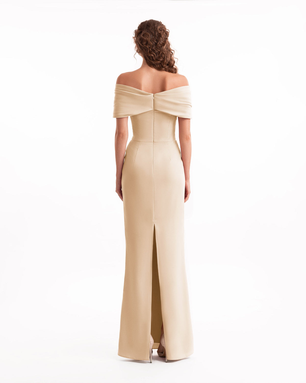 Beaded Buckle Off-Shoulder Dress