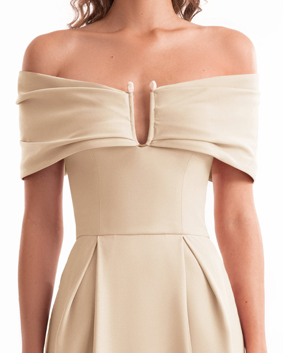 Beaded Buckle Off-Shoulder Dress