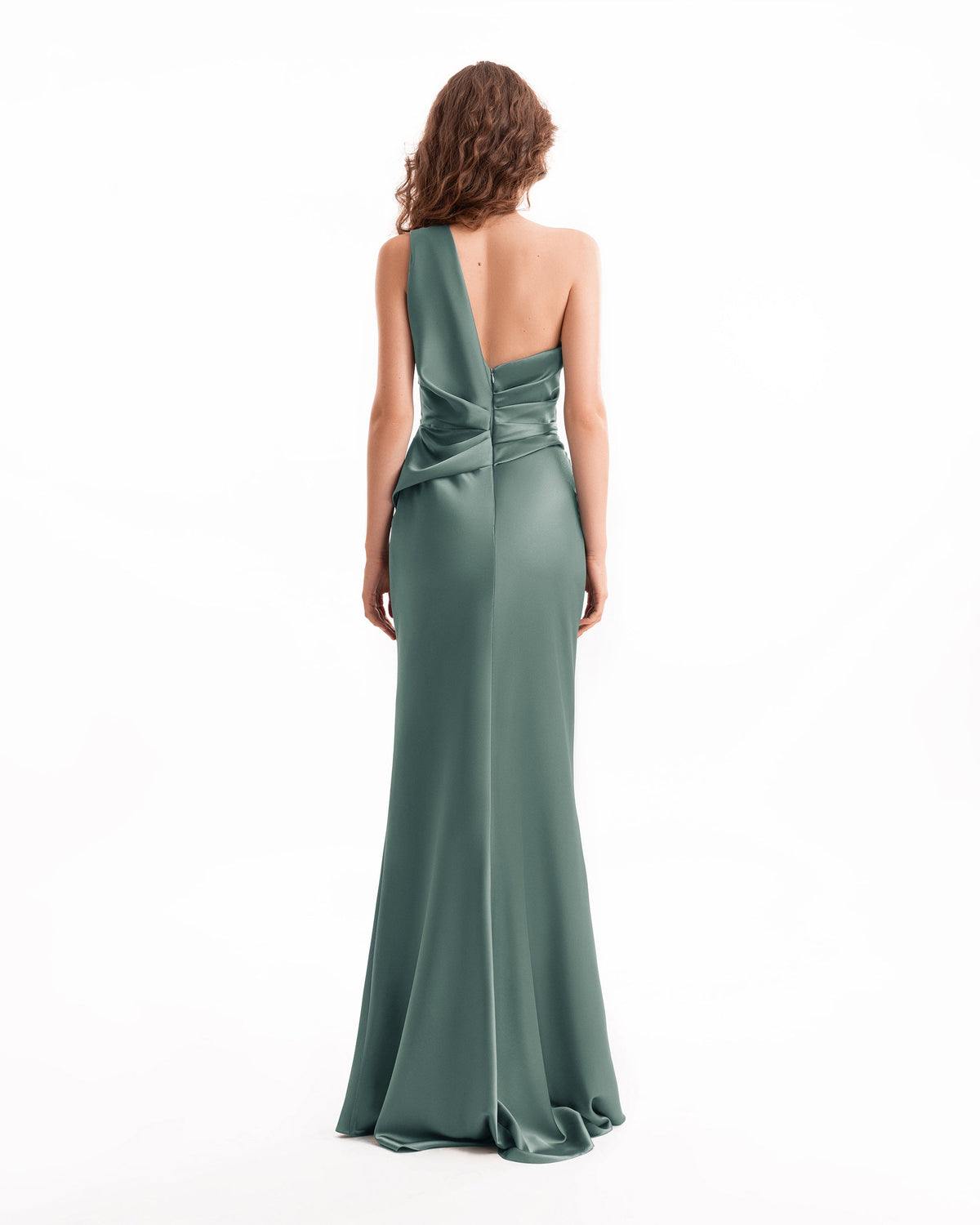 One-Shoulder Satin Dress