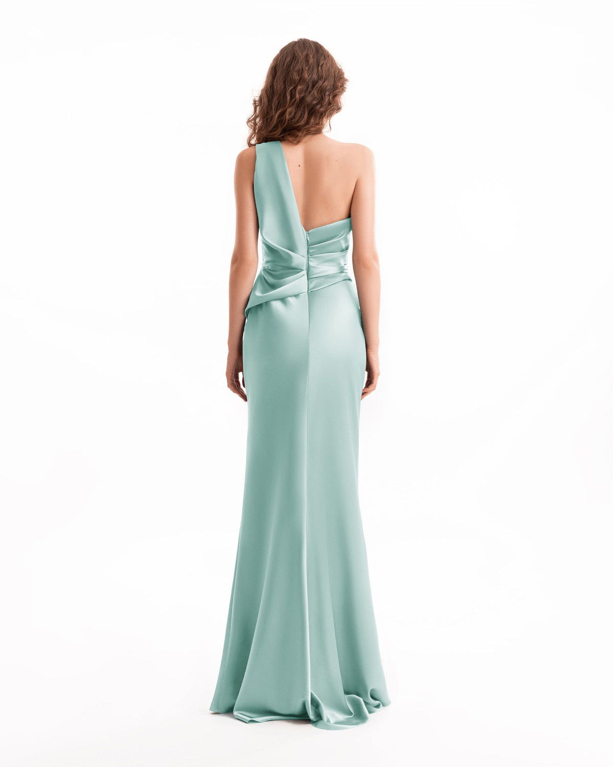 One-Shoulder Satin Dress