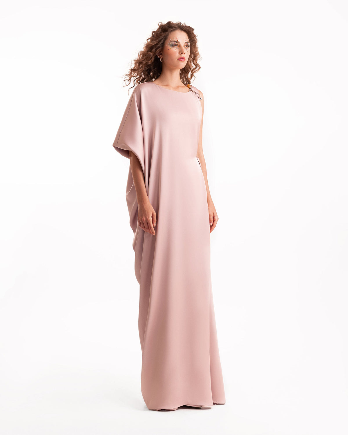 Beaded Buckle Asymmetrical Dress