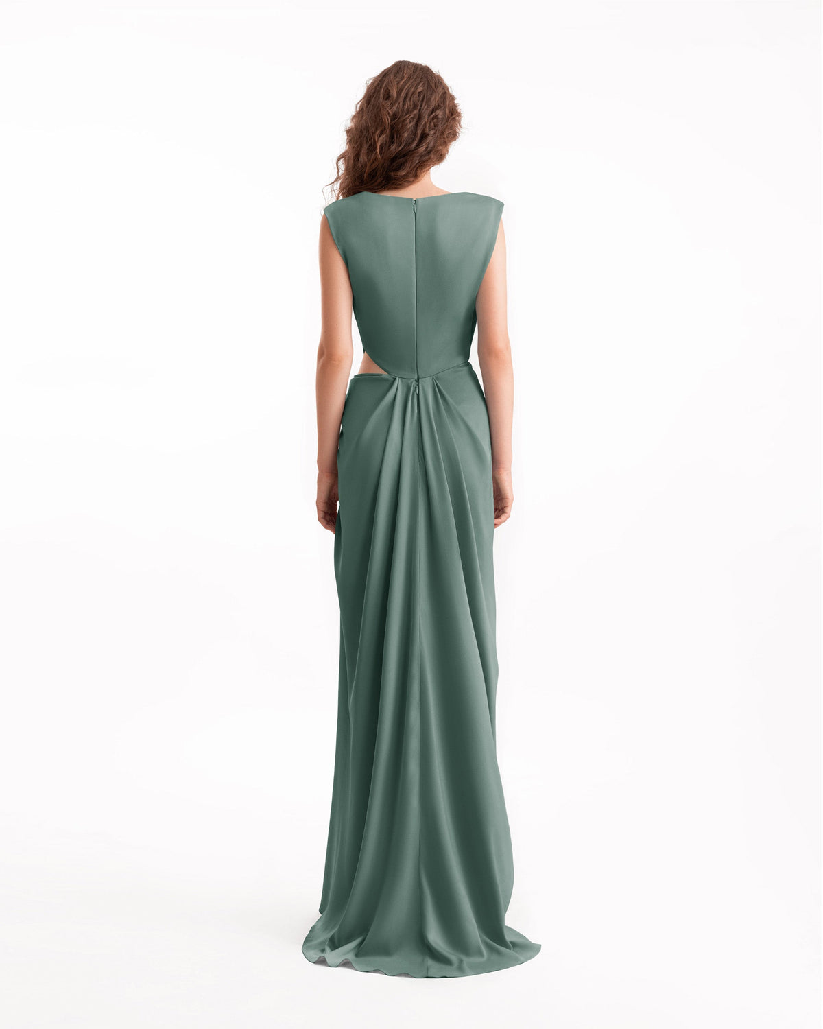 Cowl-Neck Draped Dress