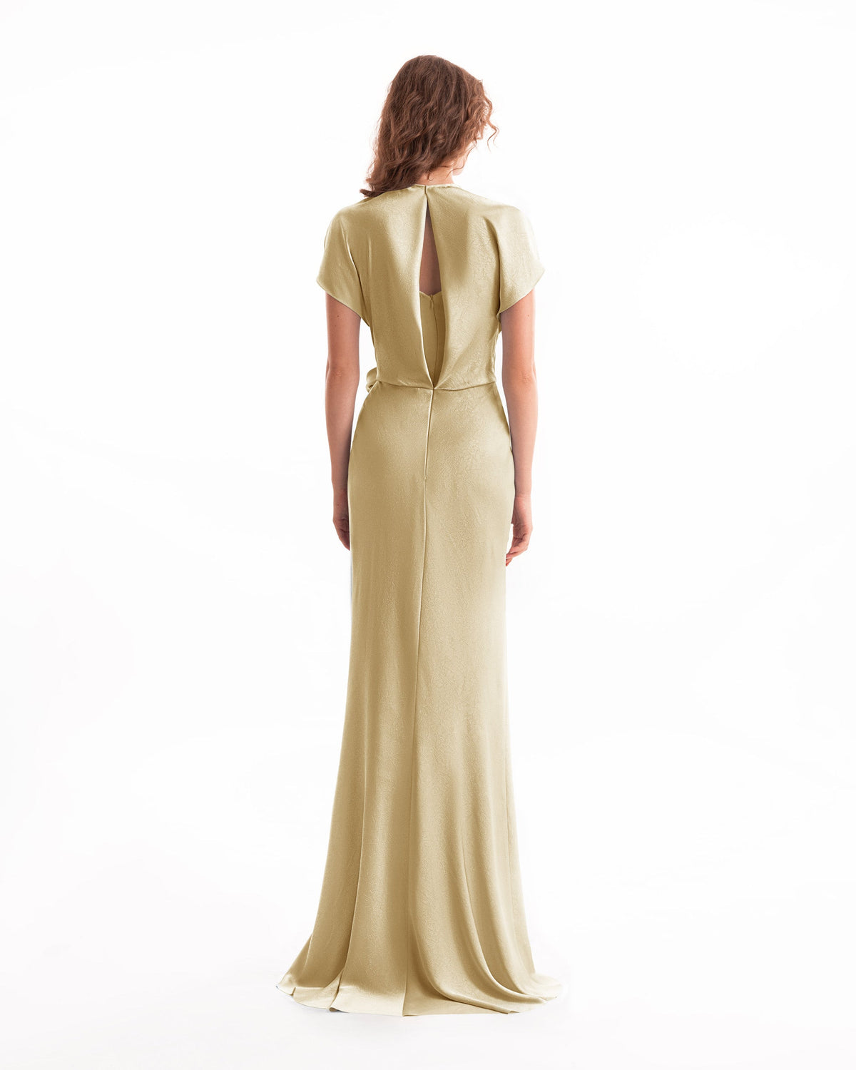 Draped V-Neck Dress with Flower Detail