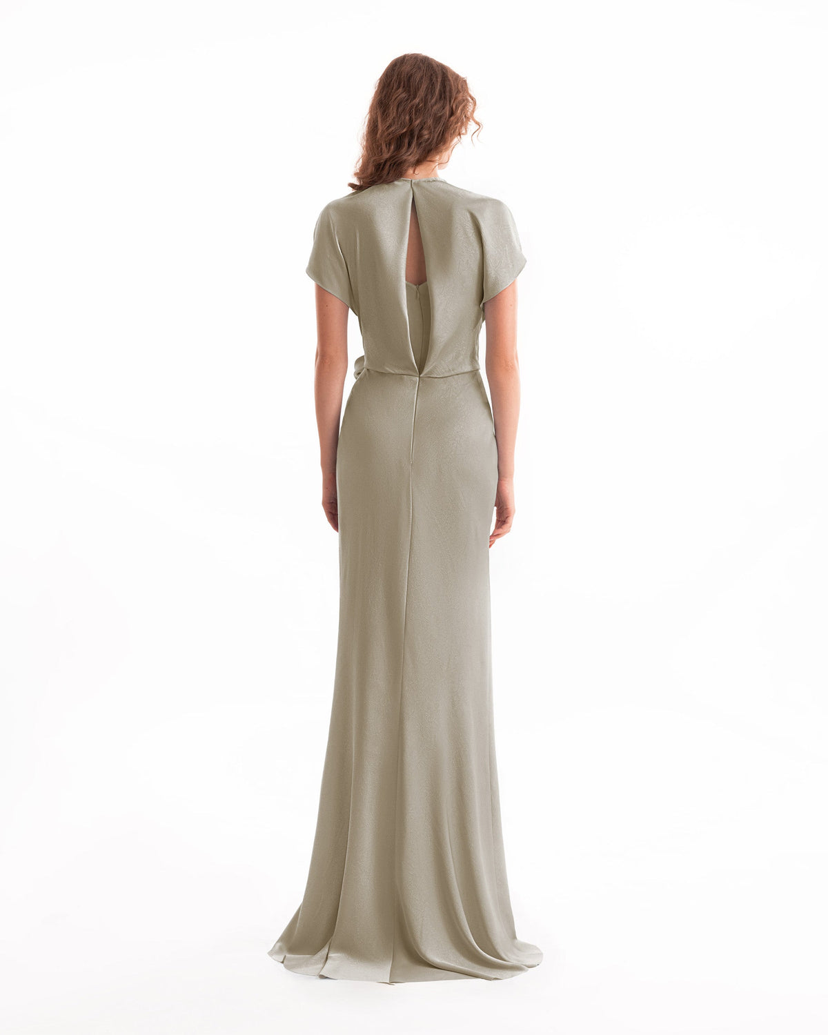 Draped V-Neck Dress with Flower Detail