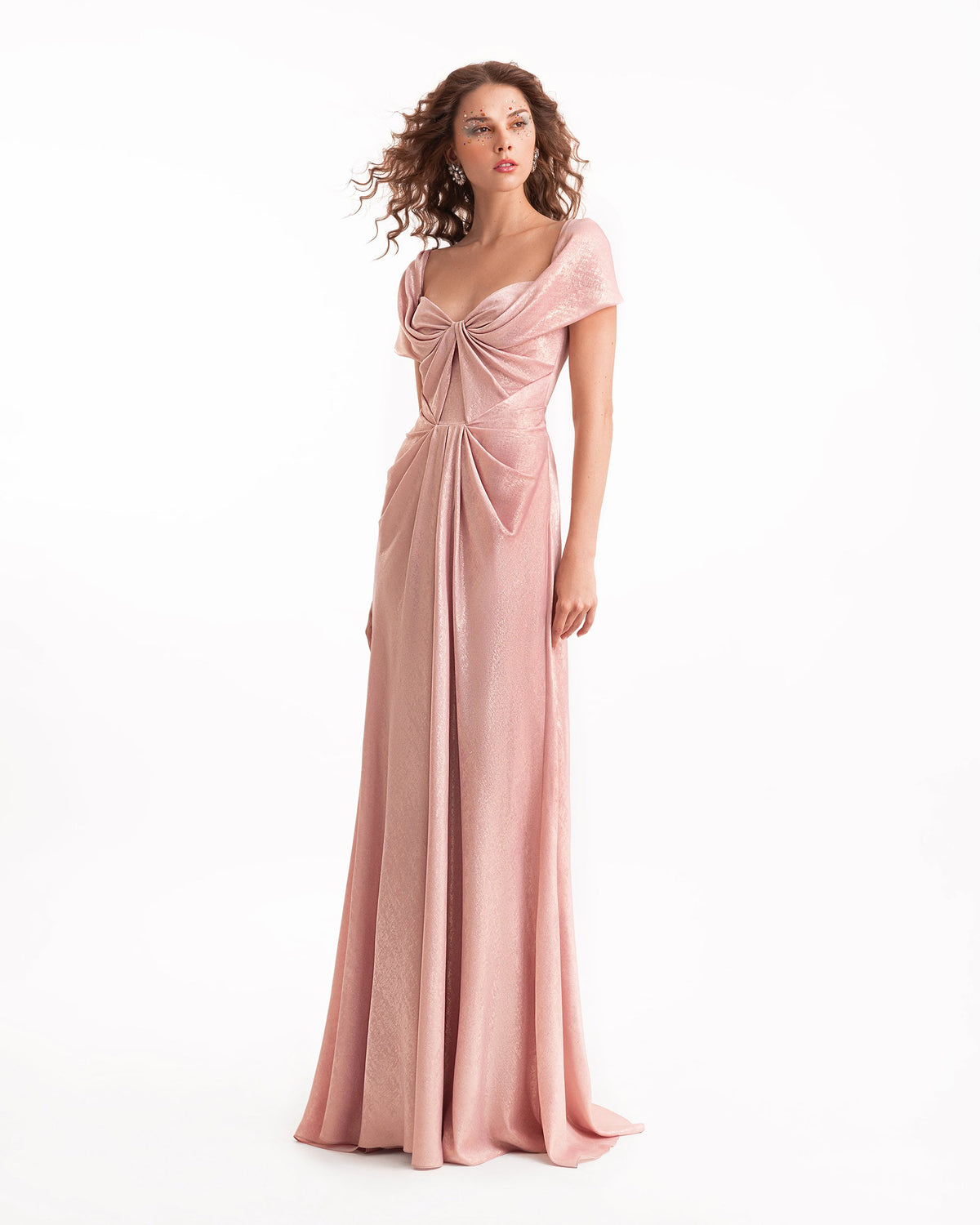 Sweetheart Draped Long Dress