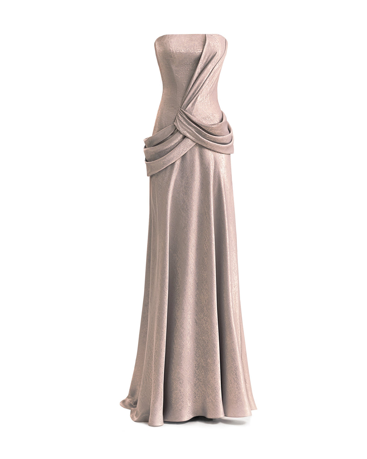 Strapless Sculpted Draped Dress