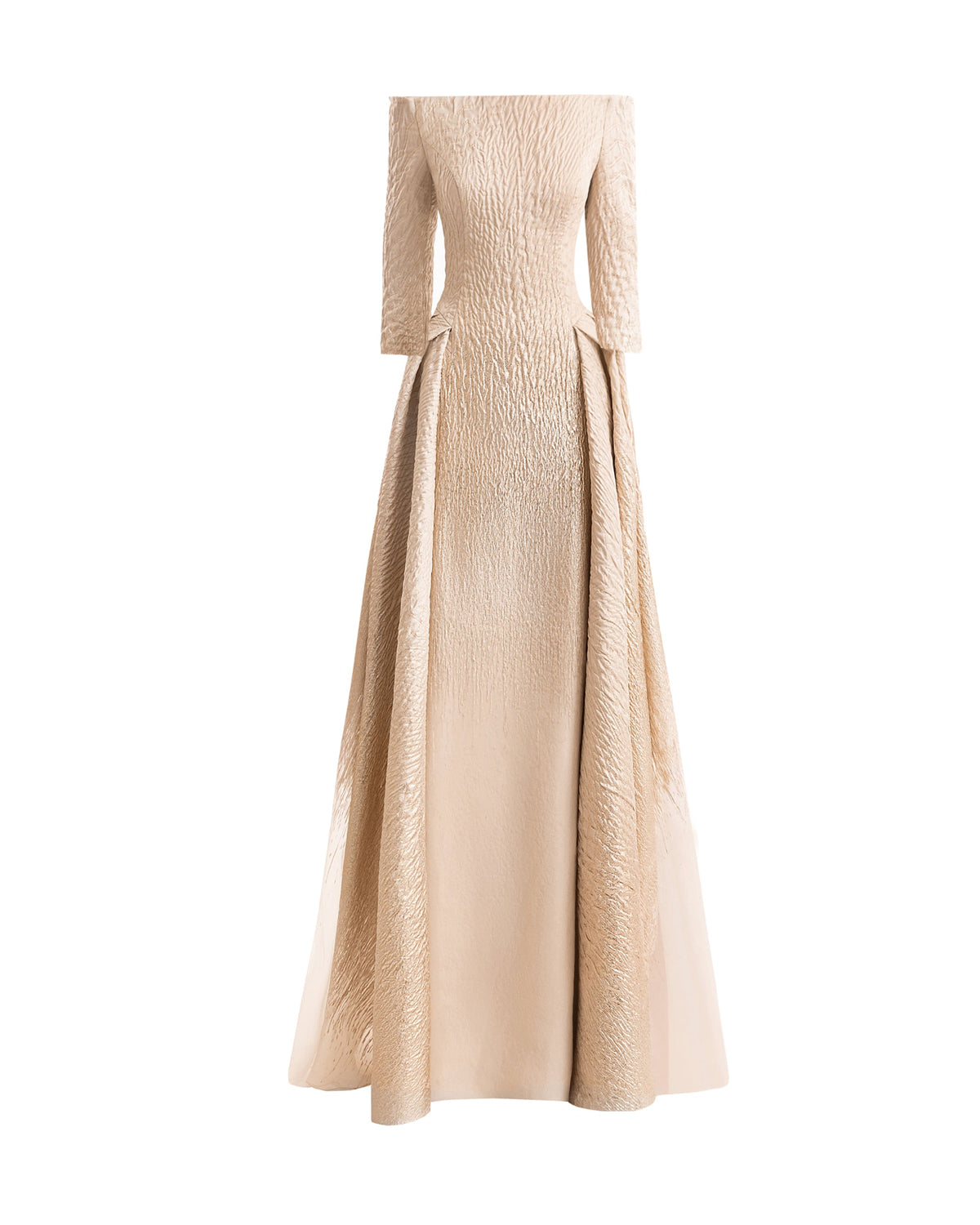 Ombré Off-Shoulder Jacquard Dress