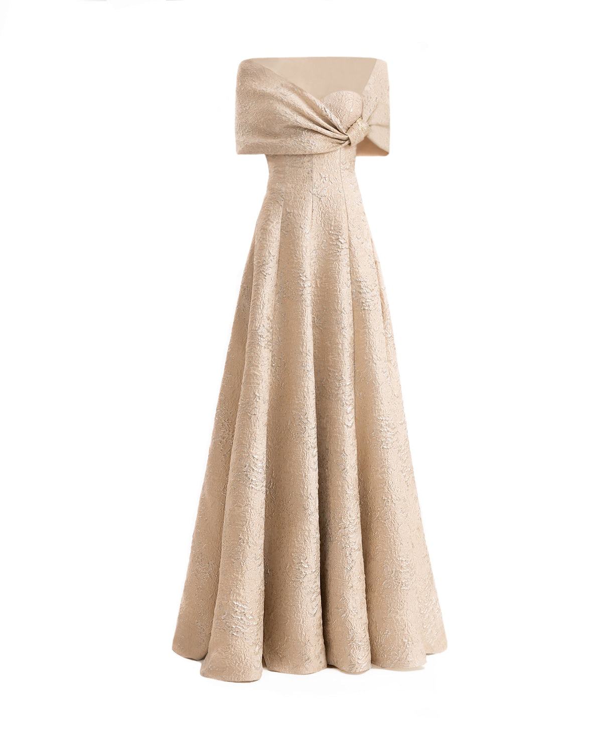 Sweetheart Off-Shoulder Jacquard Dress