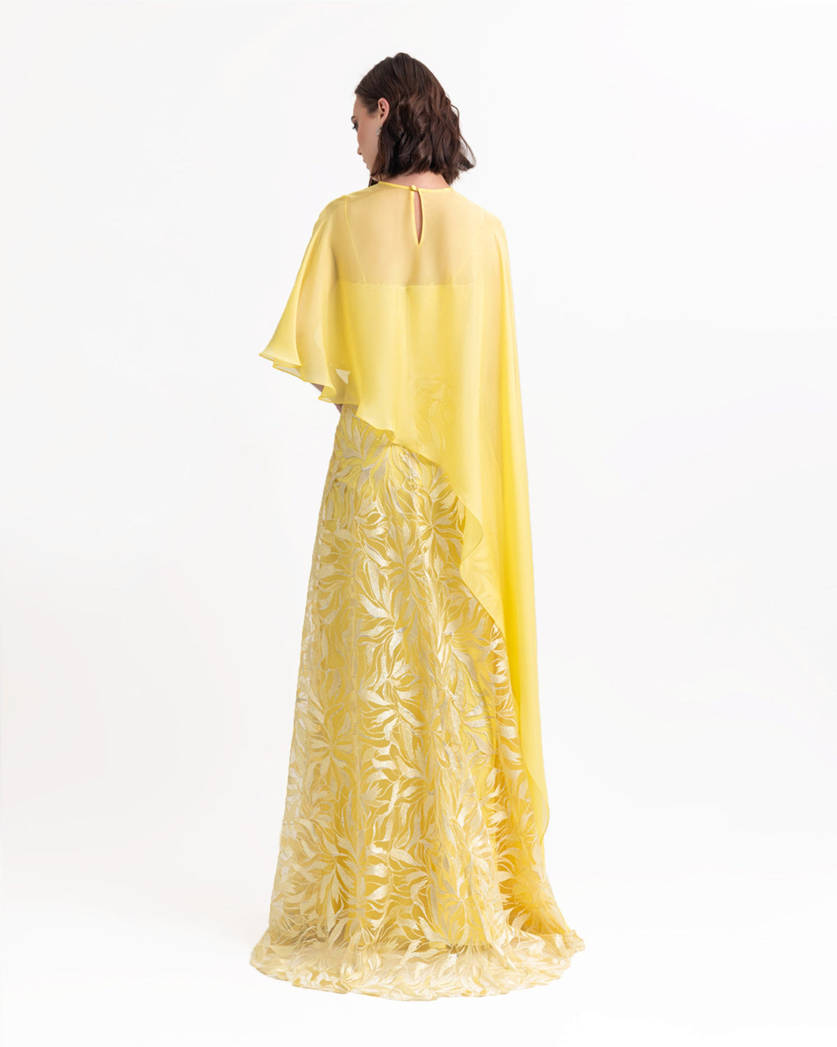 Long Dress With Chiffon Cape
