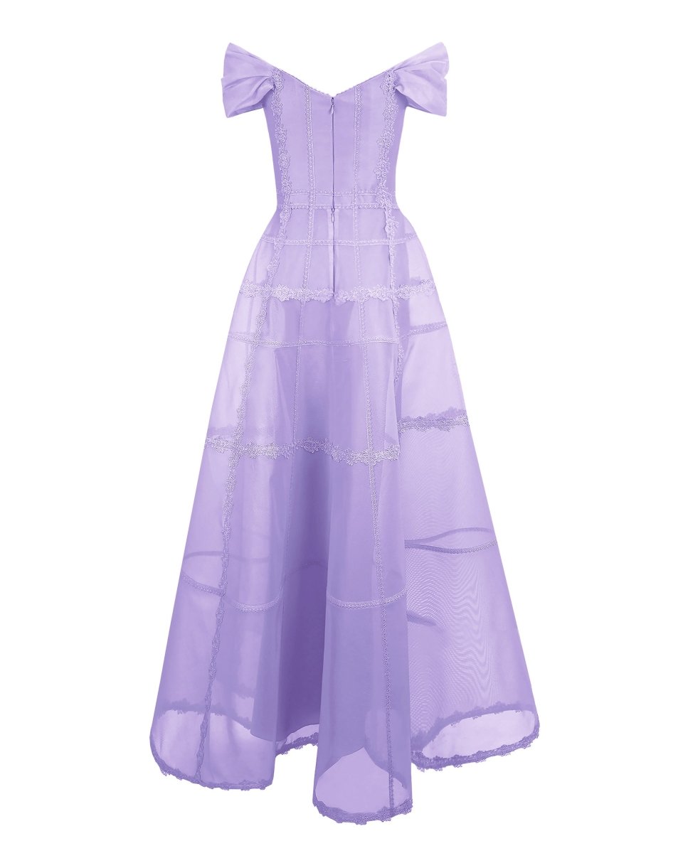 Lilac Mesh Long Dress