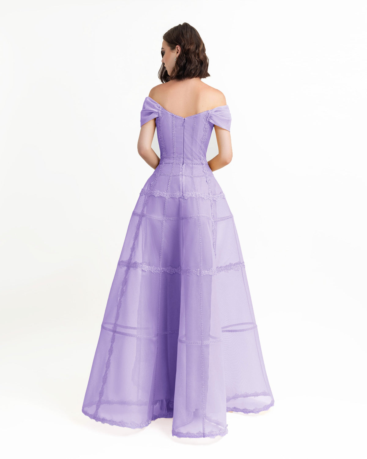 Lilac Mesh Long Dress