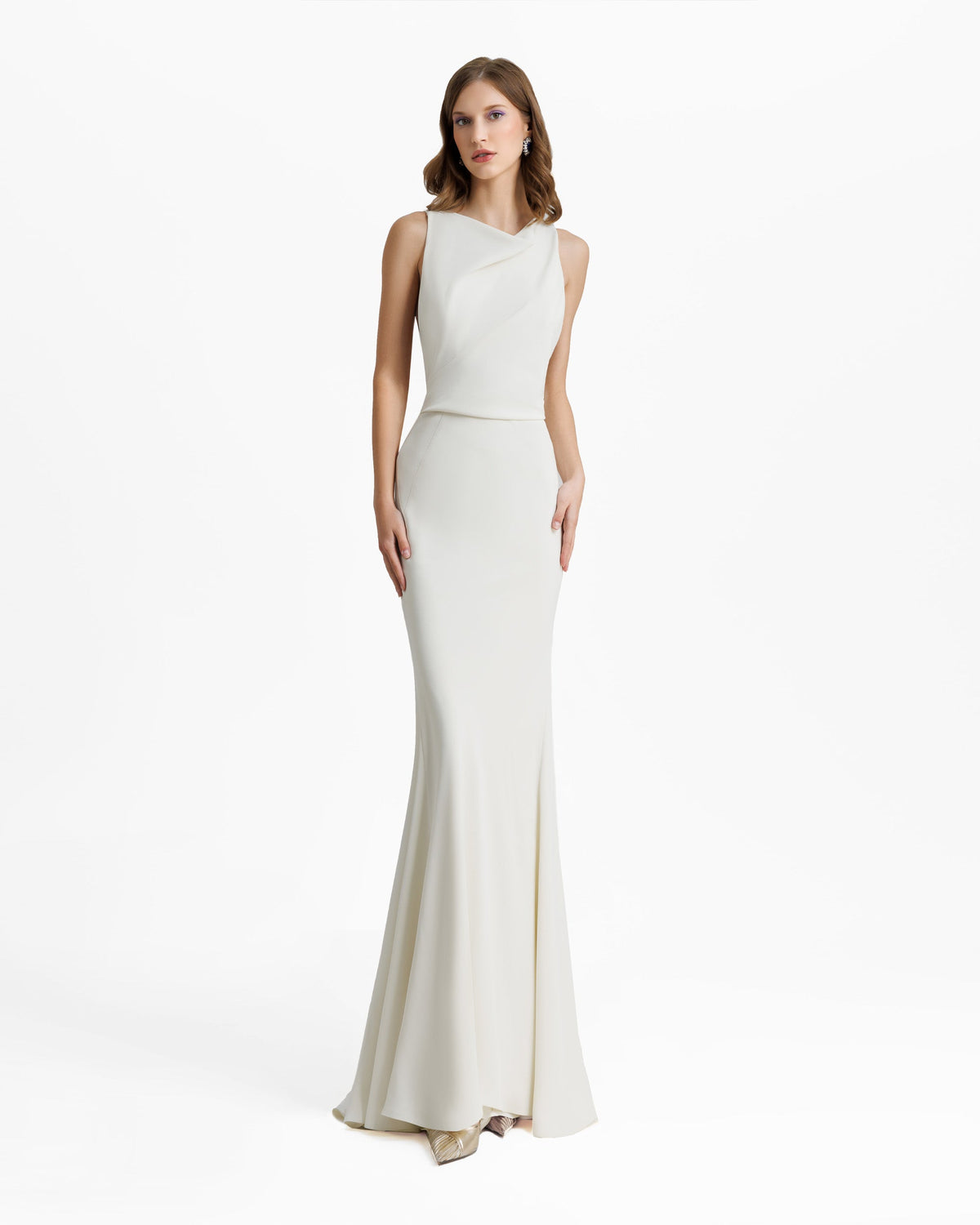 Slim-Cut Cream Dress