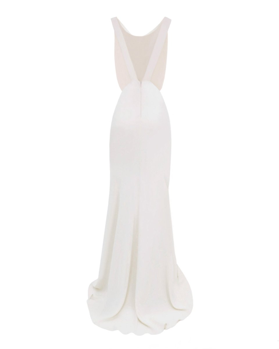 Slim-Cut Cream Dress