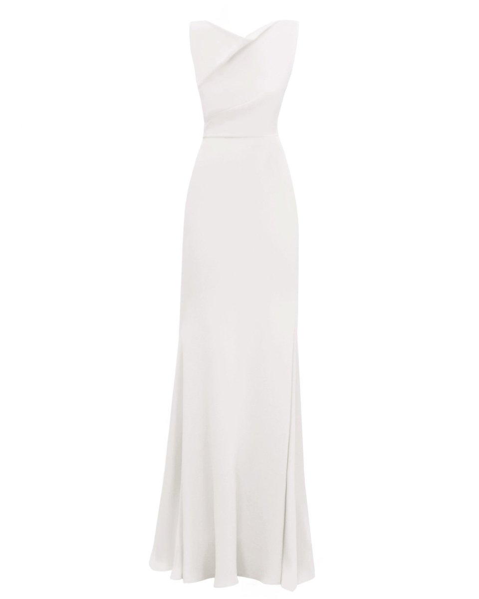 Slim-Cut Cream Dress