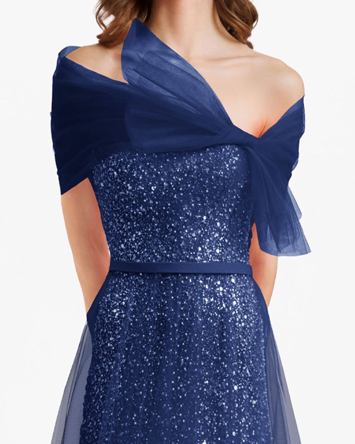 Dress Navy Blue With Bow Design