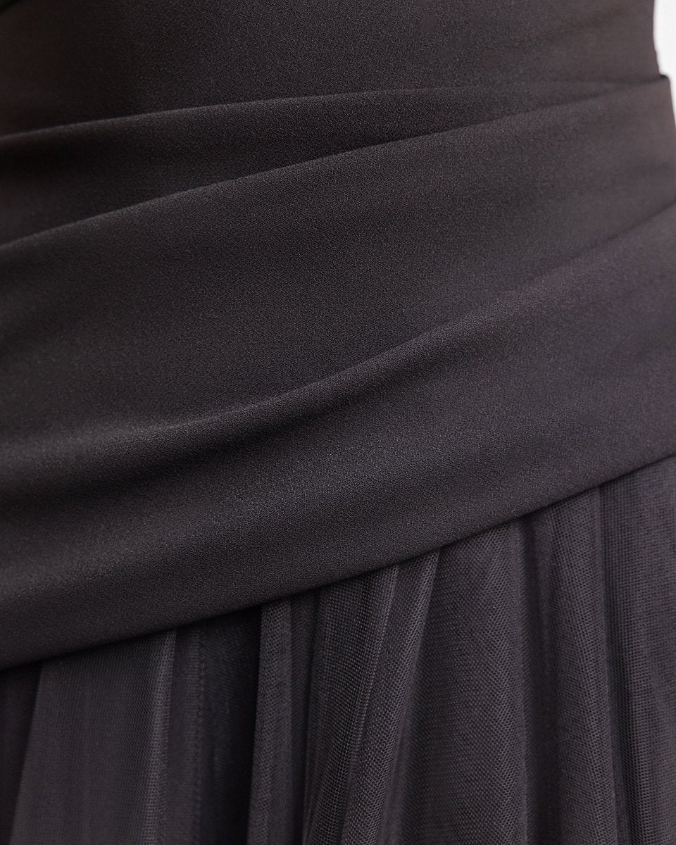Asymmetrical Draped Corset Dress