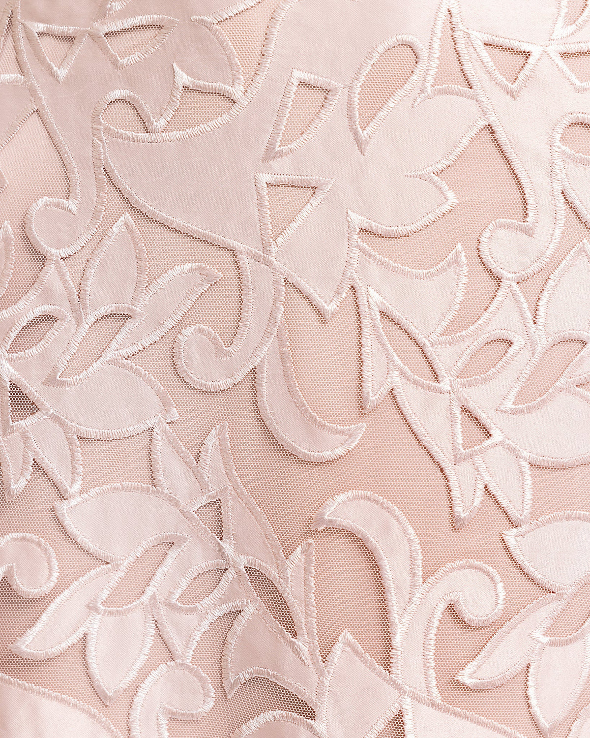 Embroidered Satin Long Dress