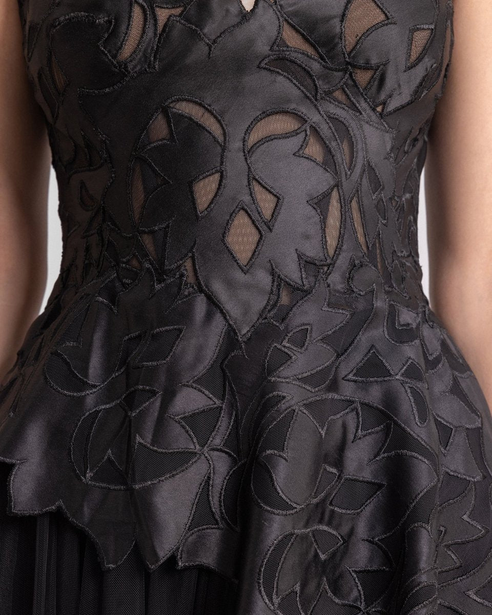 Strapless Asymmetrical Top with Short Skirt