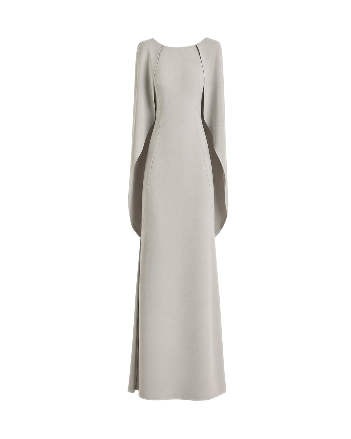 High-Neck Dress with Cape Sleeves