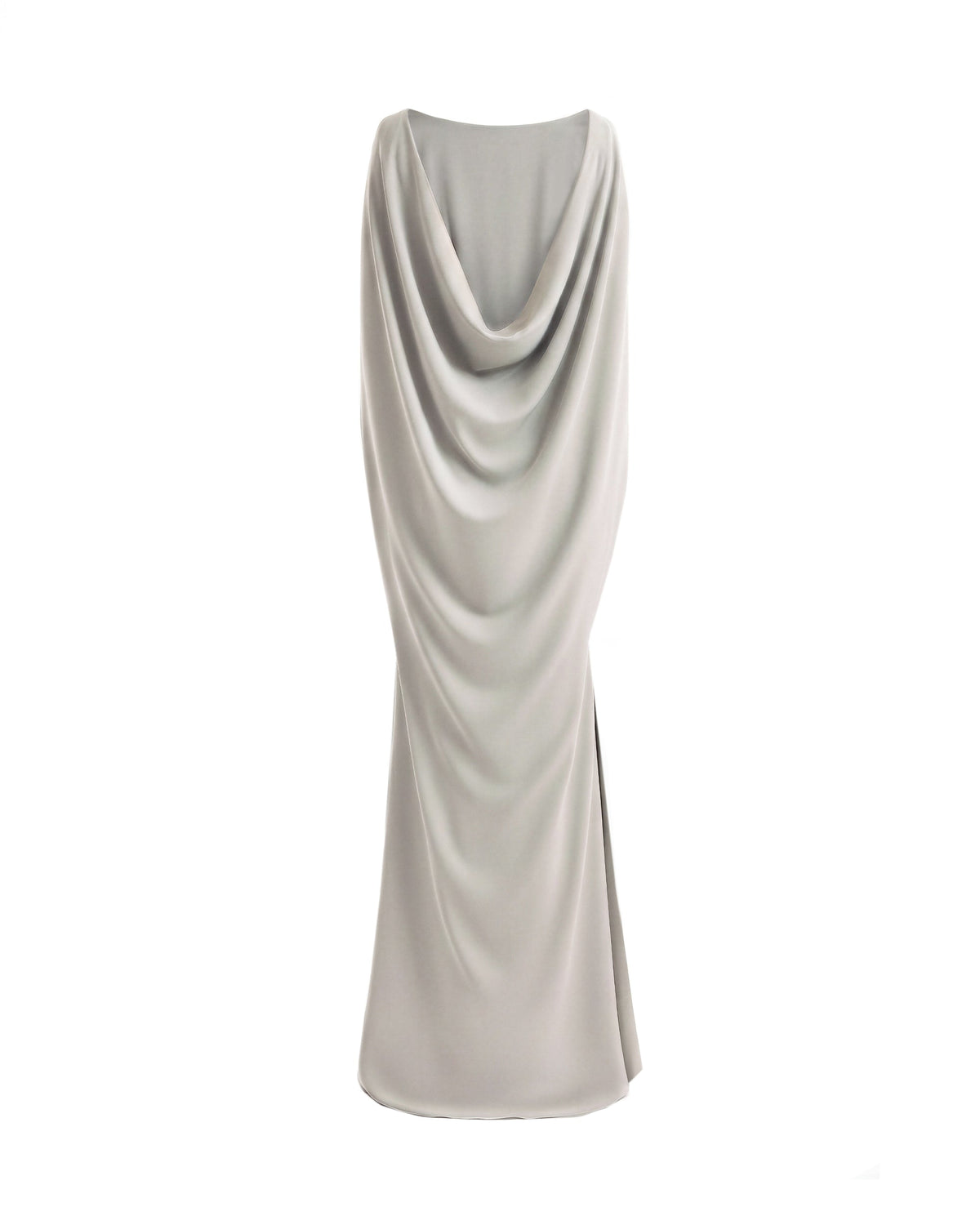 High-Neck Dress with Cape Sleeves