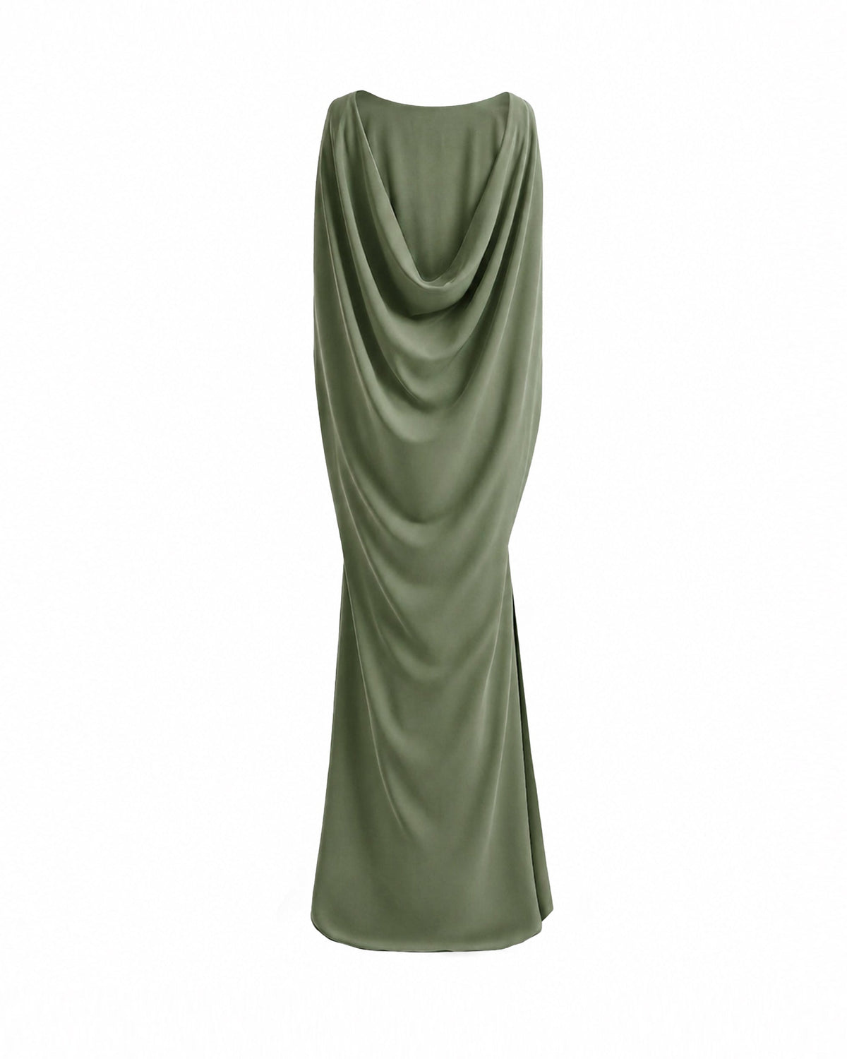 High-Neck Dress with Cape Sleeves