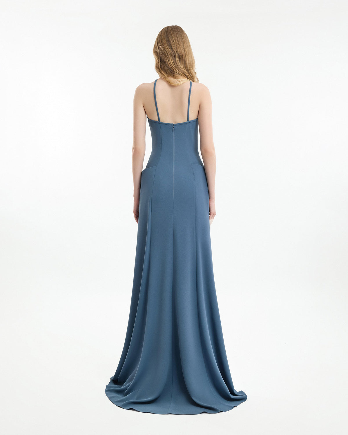 Halter-Neck Dress with Structured Hips