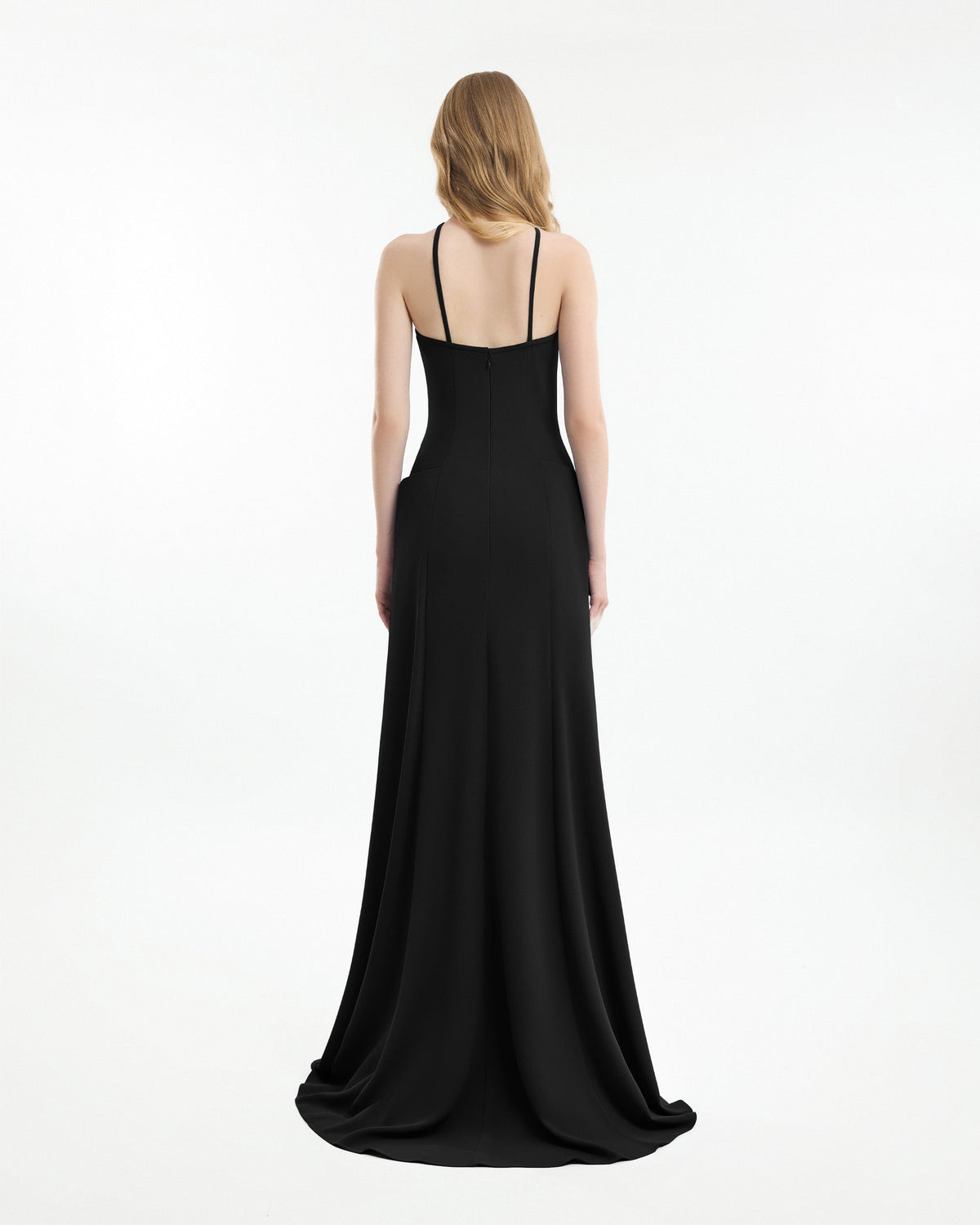 Halter-Neck Dress with Structured Hips