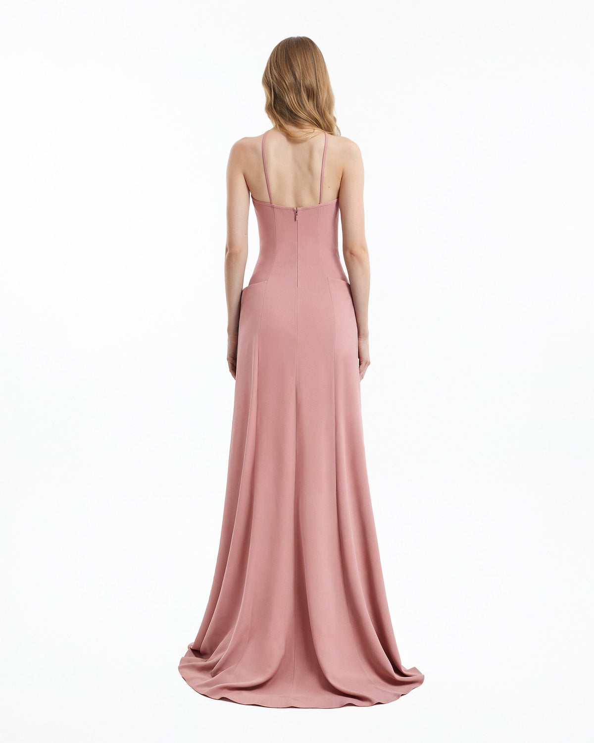 Halter-Neck Dress with Structured Hips