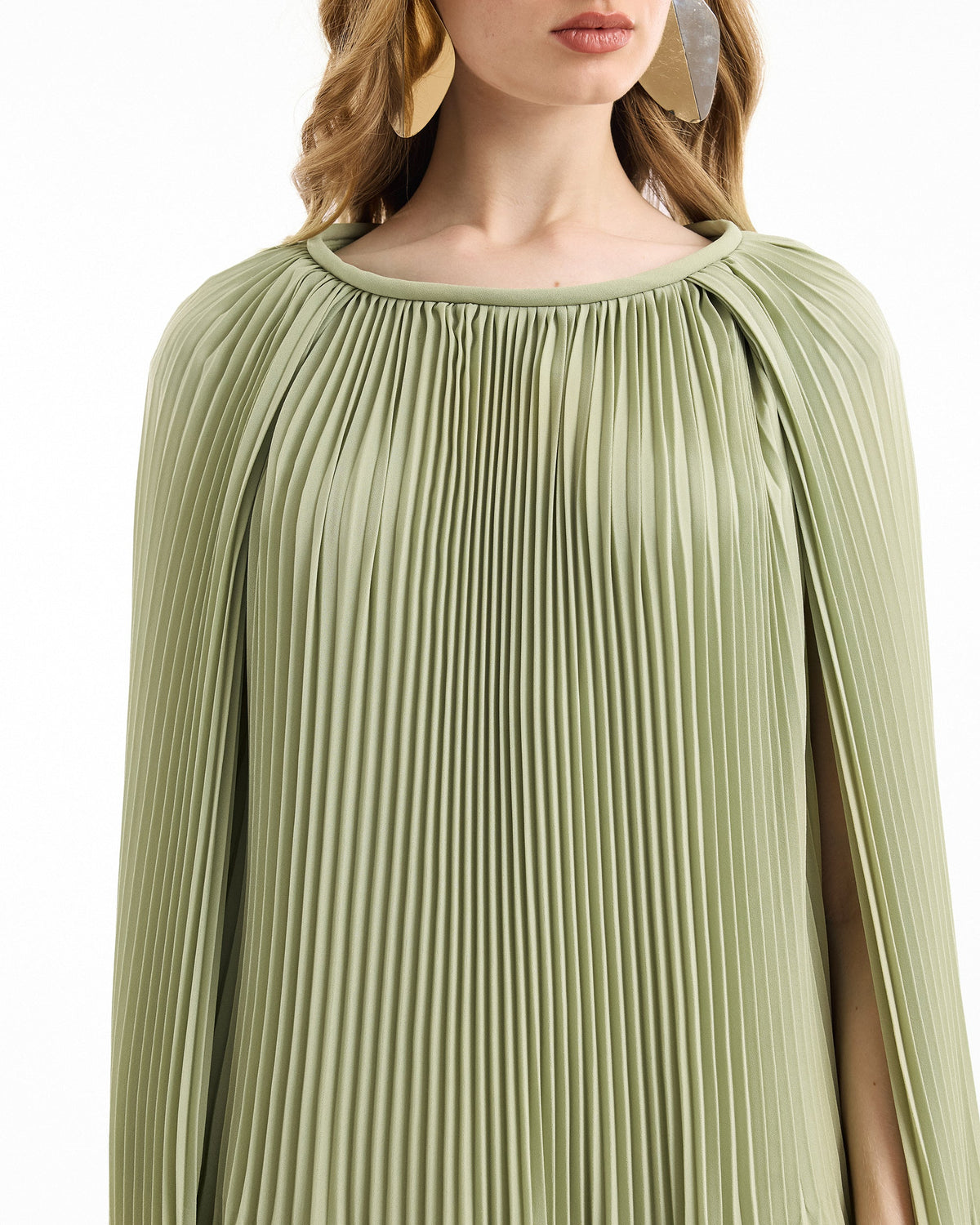 Pleated Cape Dress