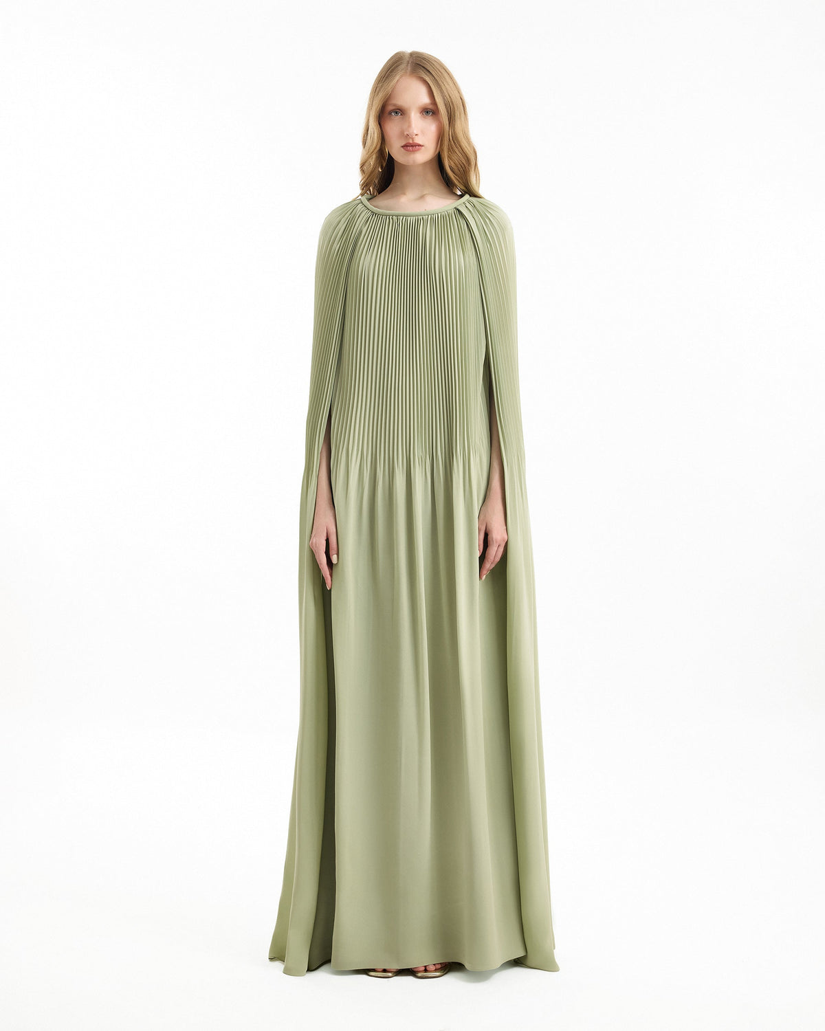 Pleated Cape Dress