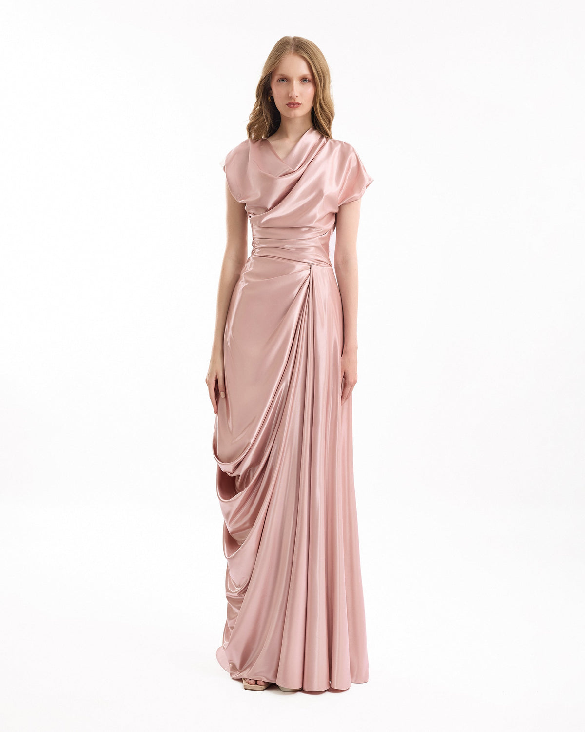 Cowl-Neck Draped Dress