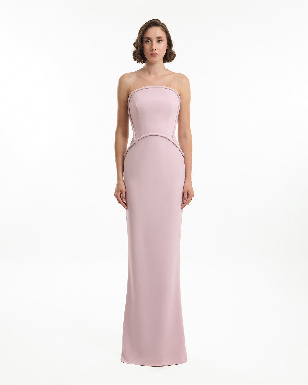 Strapless Dress with Sheer Corset