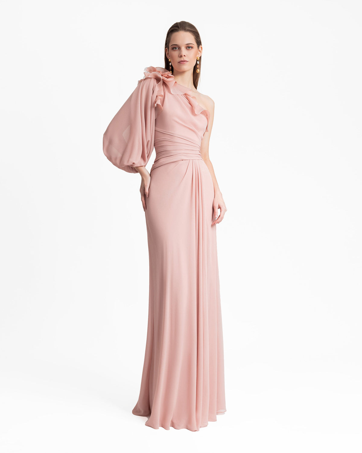 One-Shoulder with Draping Dress