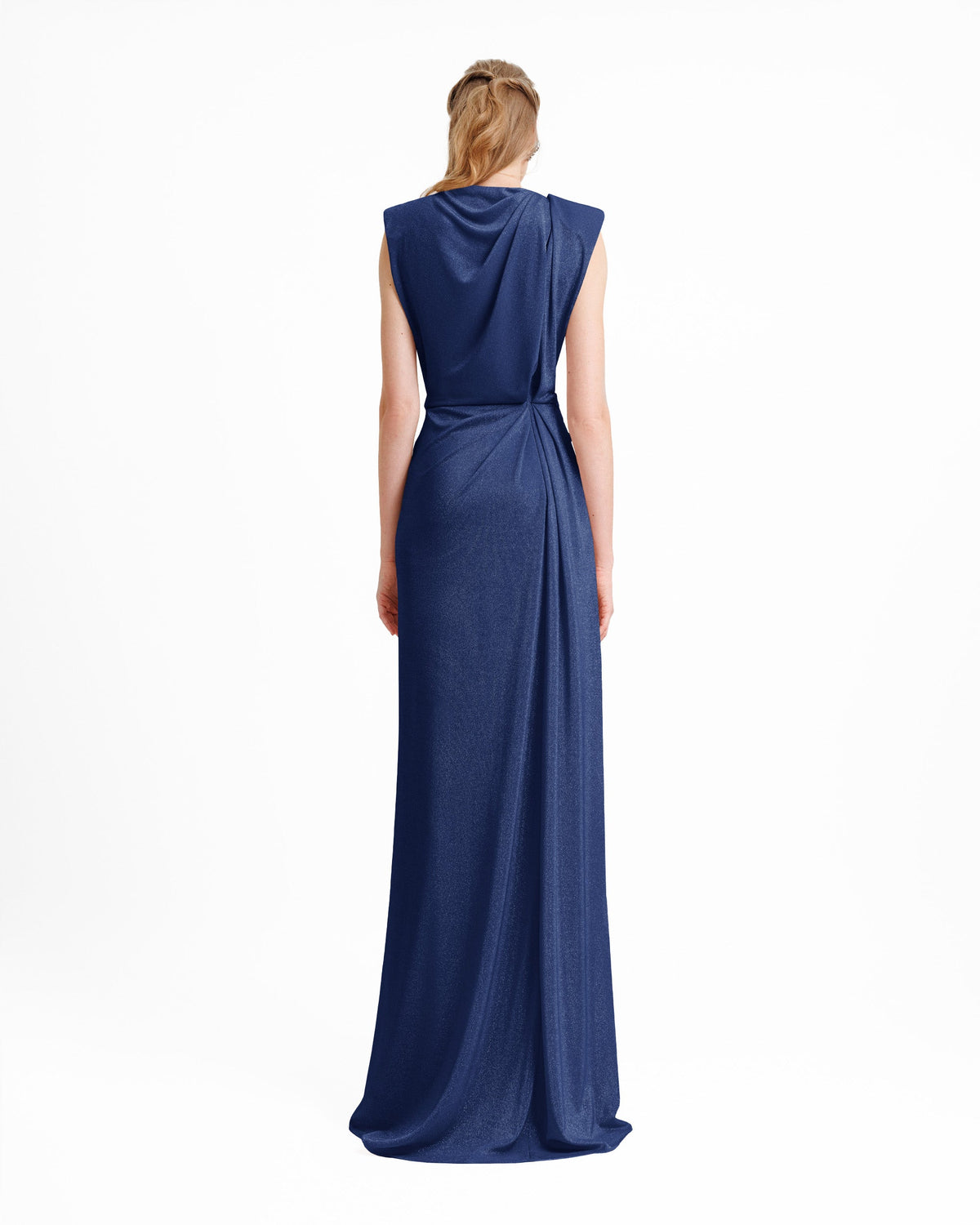 V-neckline Dress With Waist Drapings