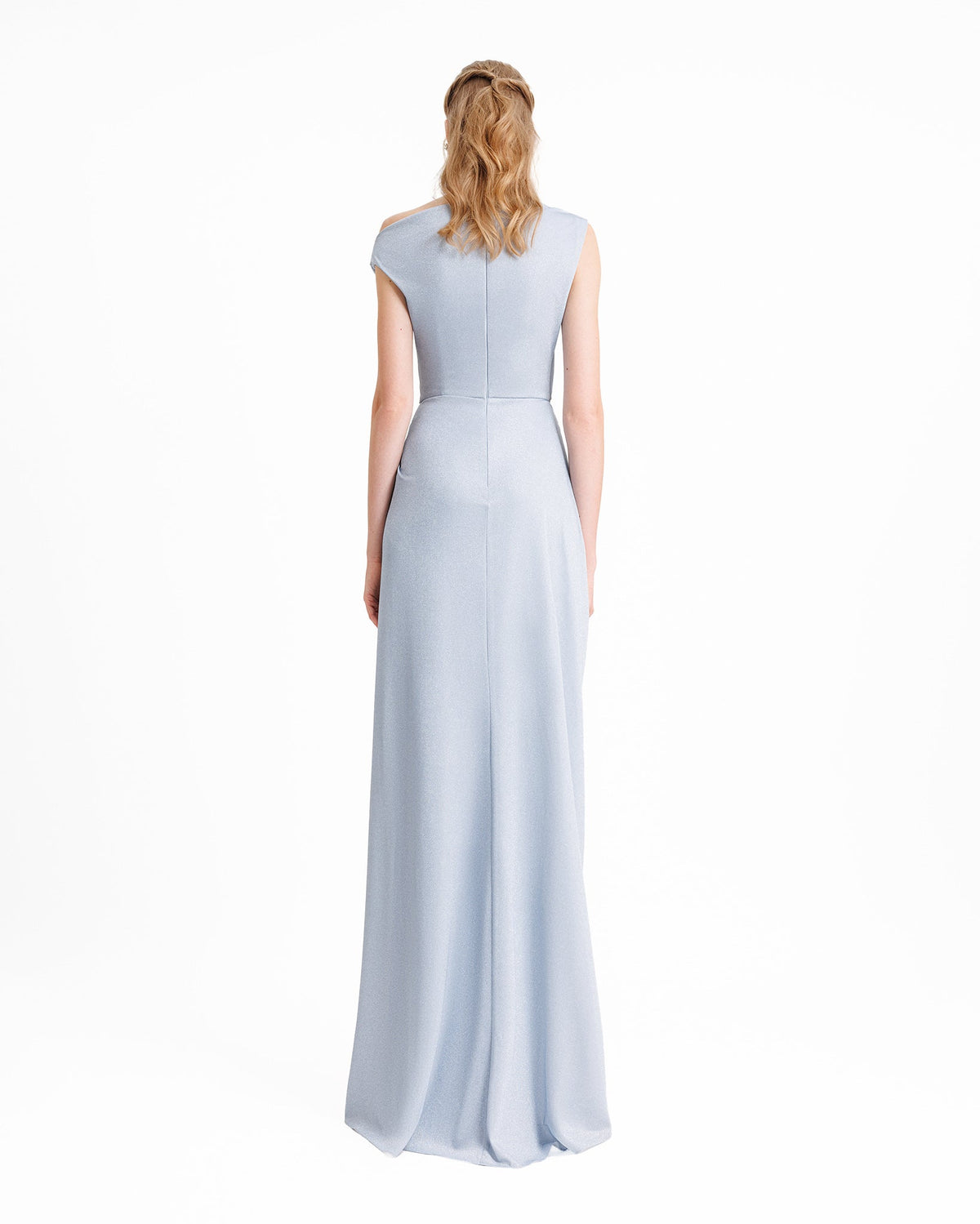 Asymmetrical Neckline Draped Dress