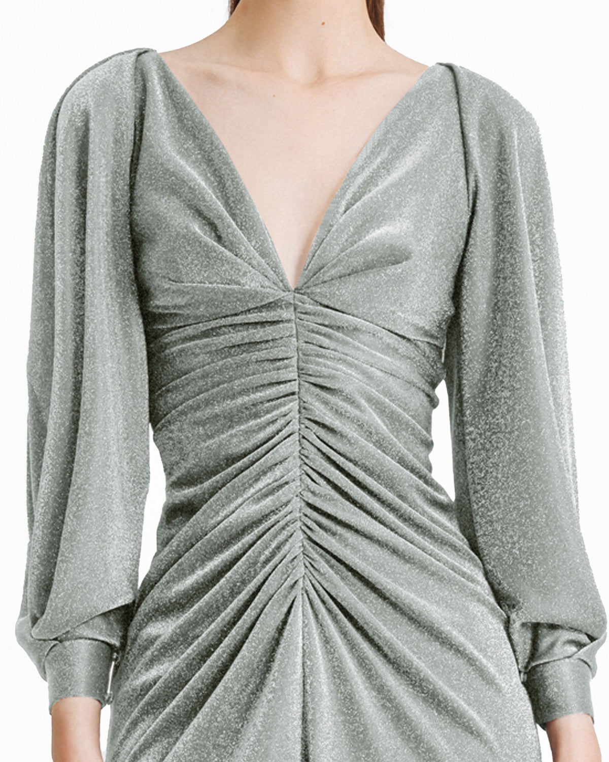Long Sleeve Gathered Dress