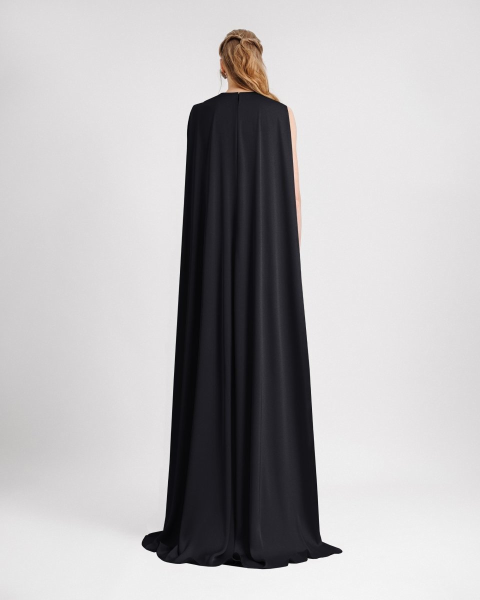V-neckline With Cape-like Back Dress