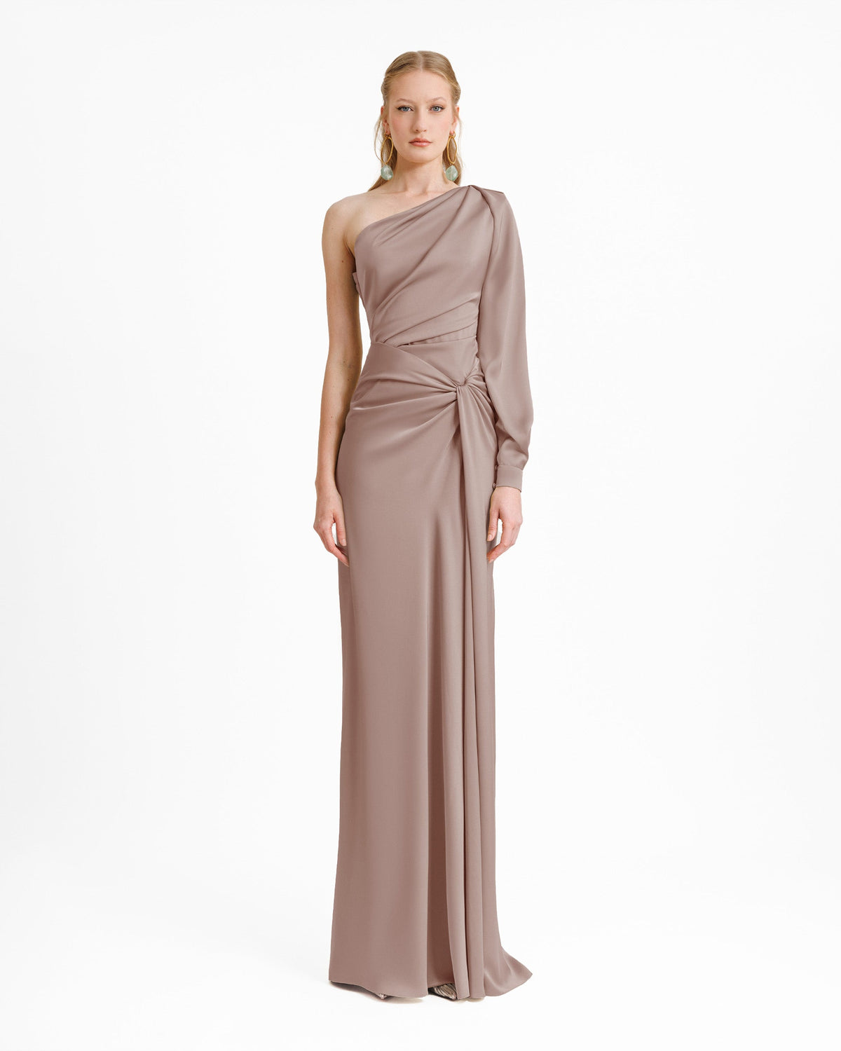 One-shoulder Draped Dress