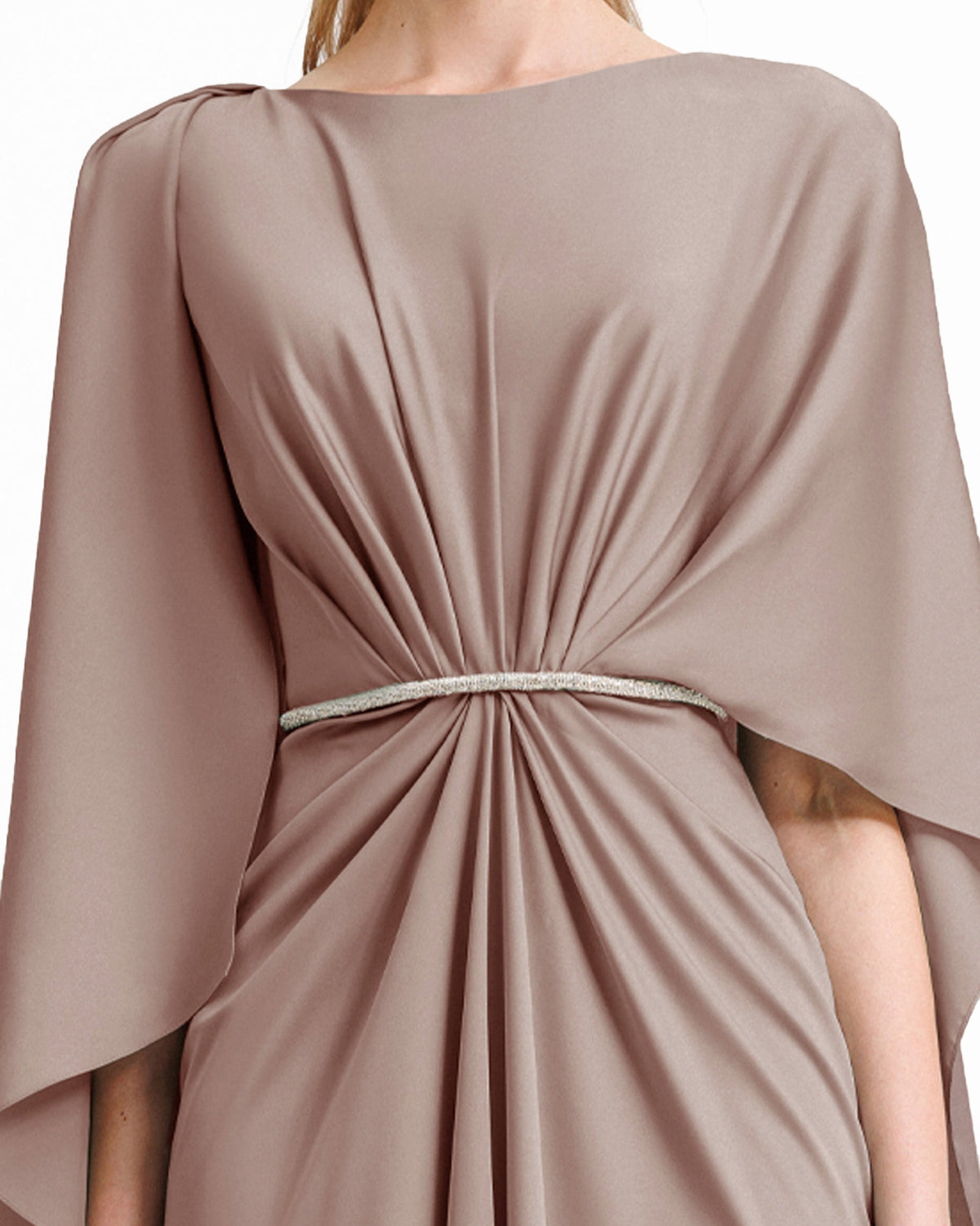 Asymmetrical Sleeve Cape-Like Dress