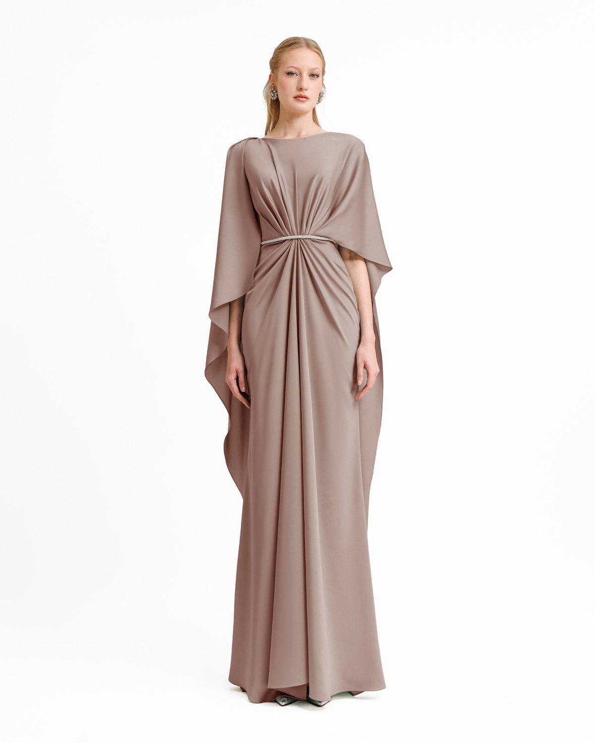 Asymmetrical Sleeve Cape-Like Dress