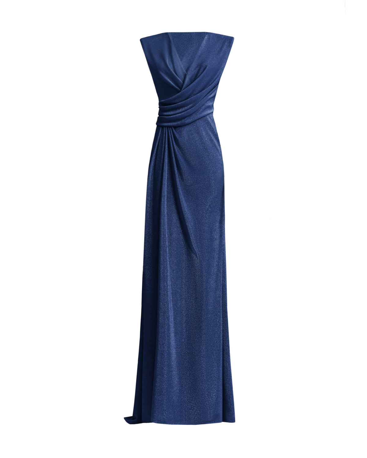 V-neckline Dress With Waist Drapings