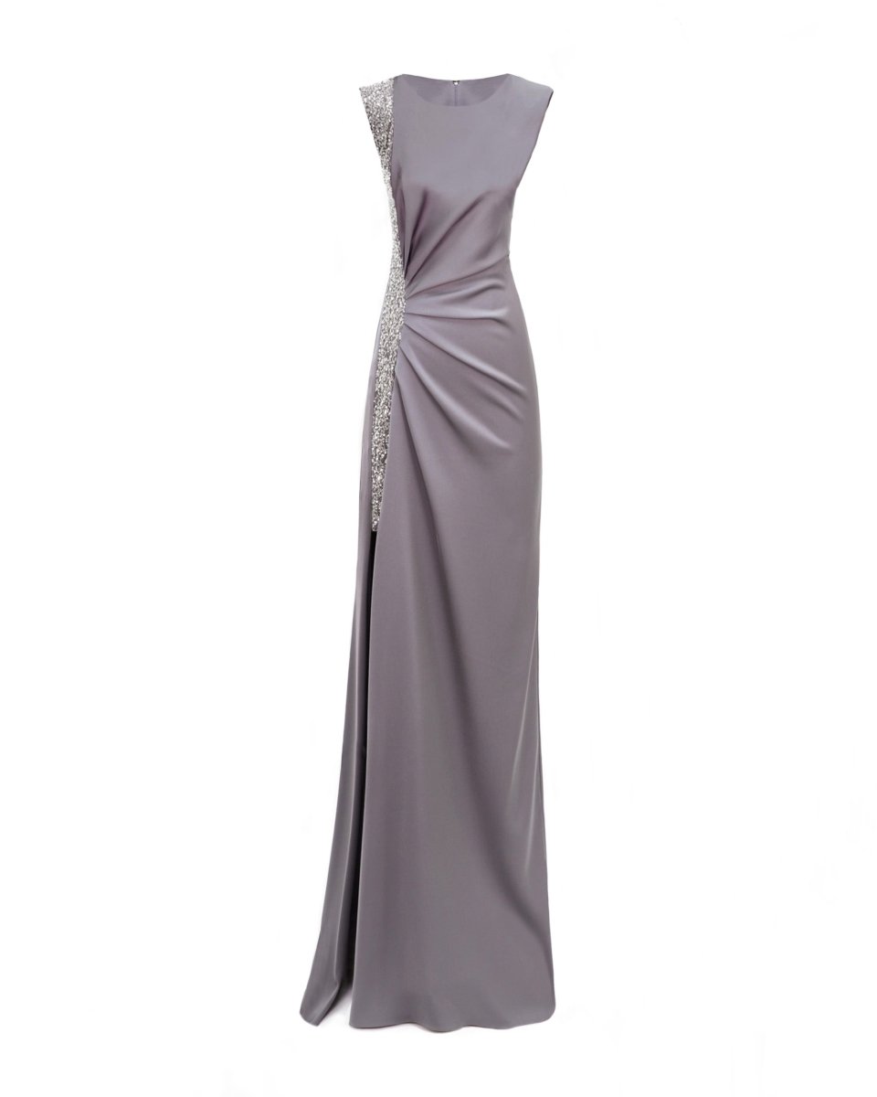 Slim-cut Dress with Drapings on the Waist