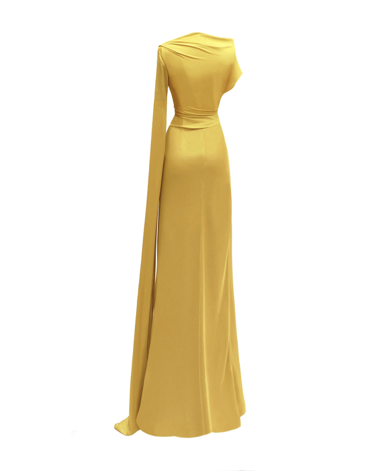 Asymmetrical Neckline Draped Dress