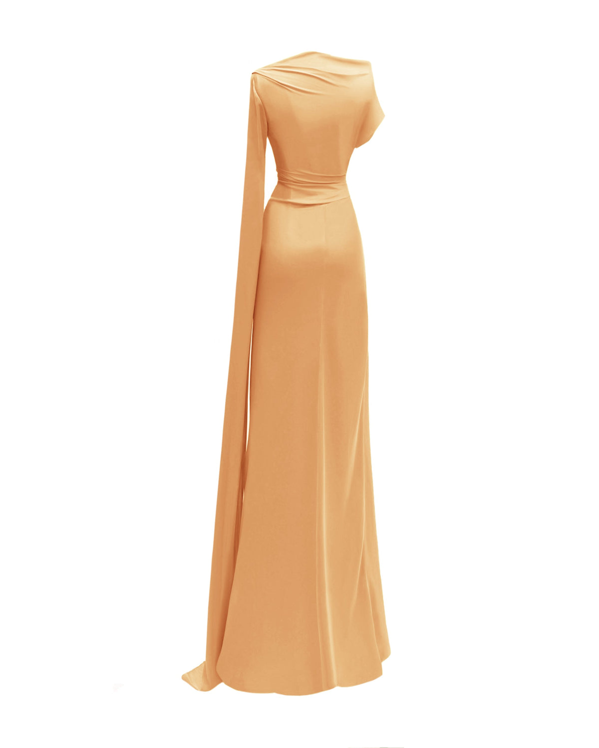 Asymmetrical Neckline Draped Dress