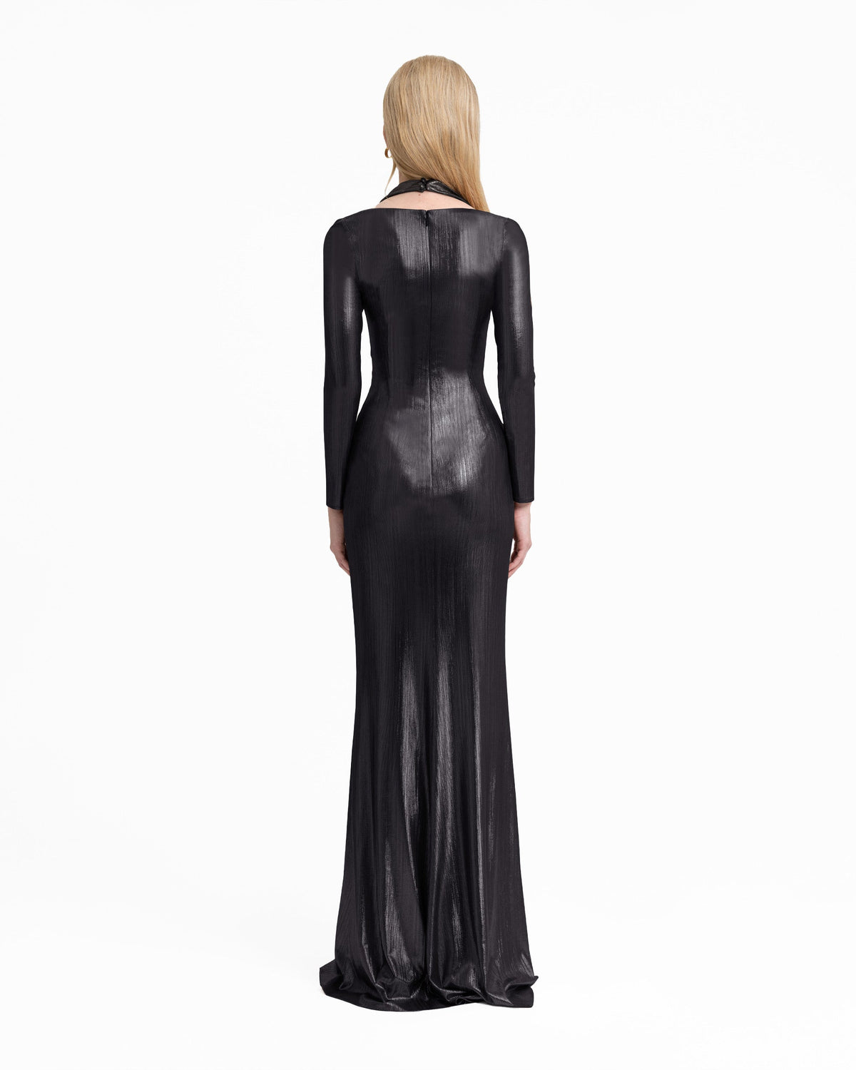 Lamé Jersey Dress with Cut-Outs
