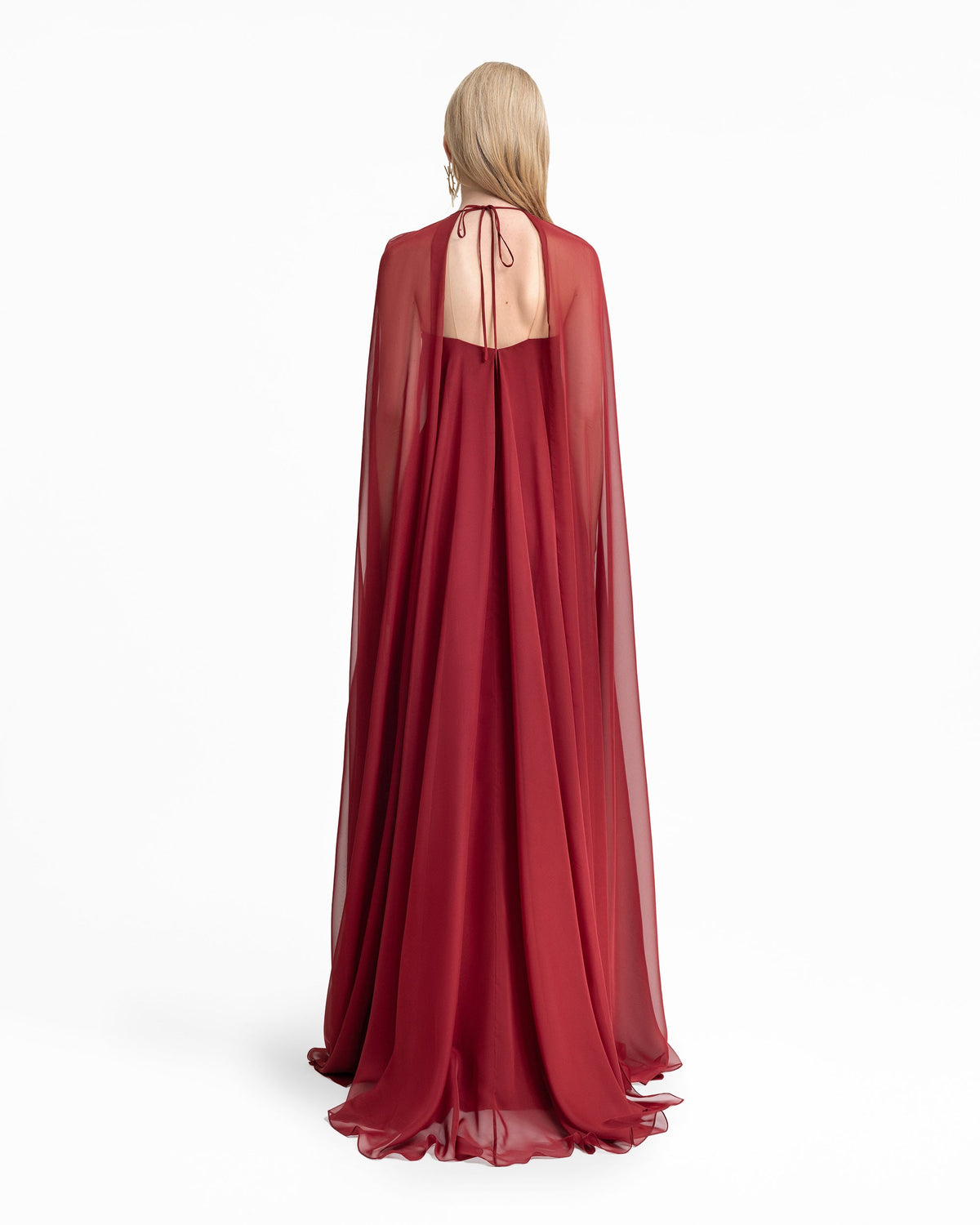 Bow Detail Dress with Cape Sleeves